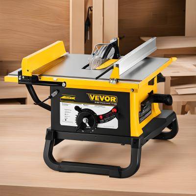 VEVOR portable table saw for fine woodworking in a workshop setting.