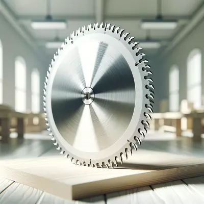 Premium miter saw blade designed for fine, precise cuts, showcased with sharp detail and craftsmanship quality.